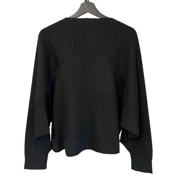 Helmut Lang Cropped Panel Knit Batwing Sweater Black Small Contemporary Capsule - Picture 5 of 7